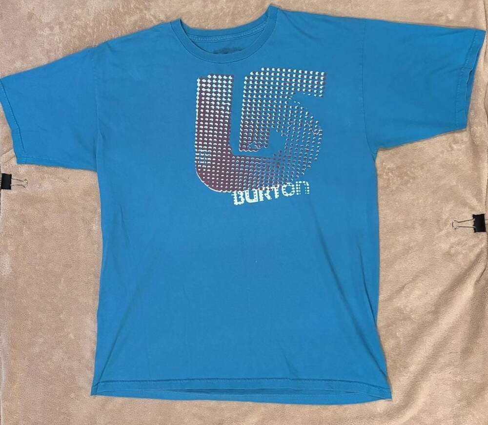 Burton Snowboards Blue Graphic Short Sleeve T-Shirt Size Large